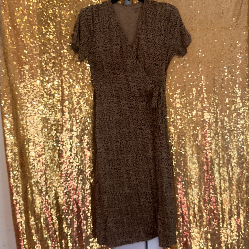 Amazon Essentials Brown Wrap Dress